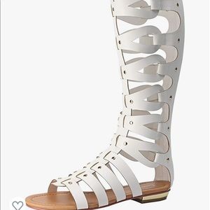 Gladiator greek goddess sandal patent white
